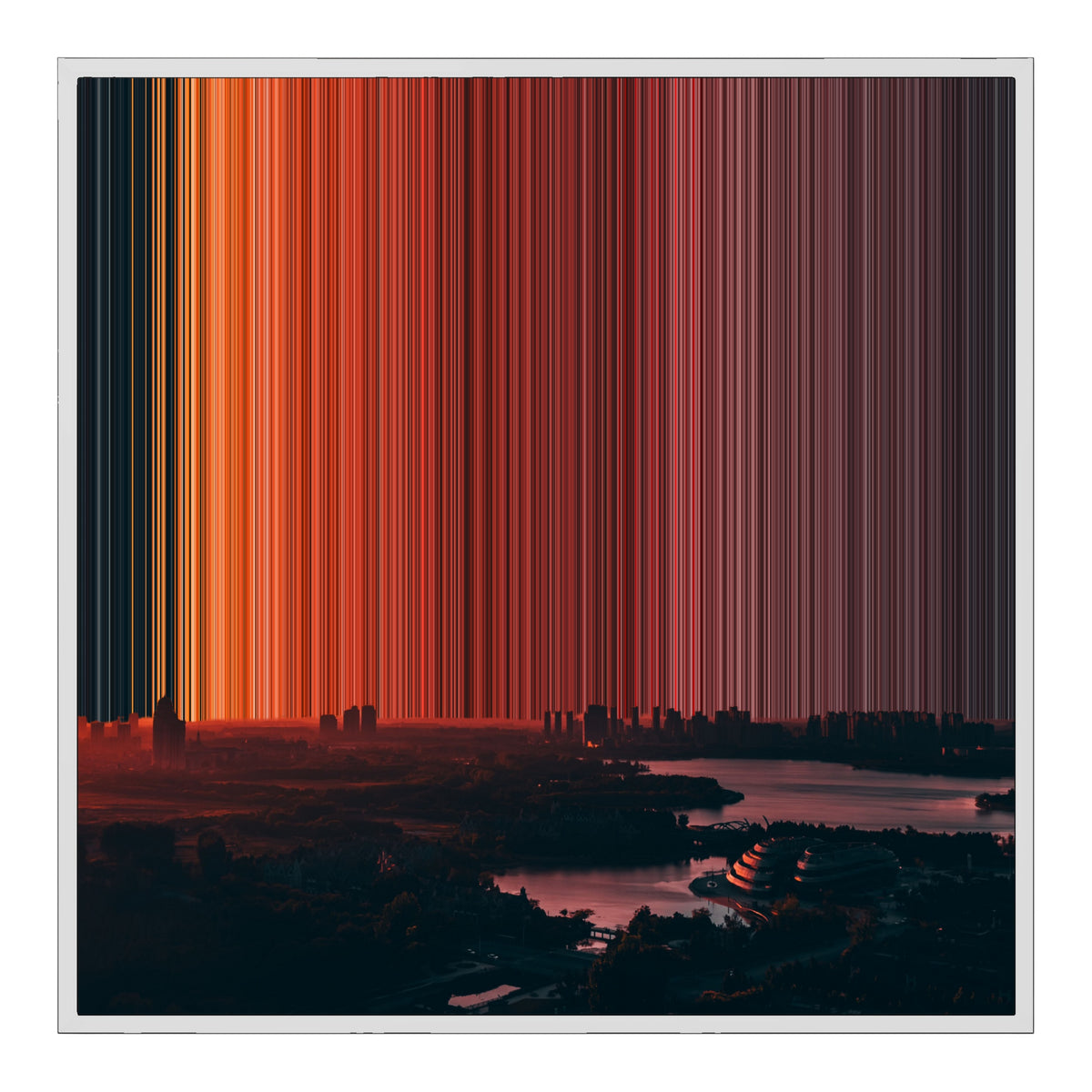 30×30" Framed Canvas - White Frame variant