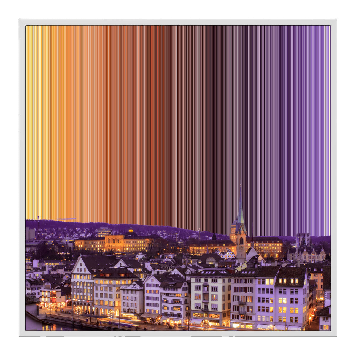 Lærred i klassisk ramme, 30×30", hvid ramme