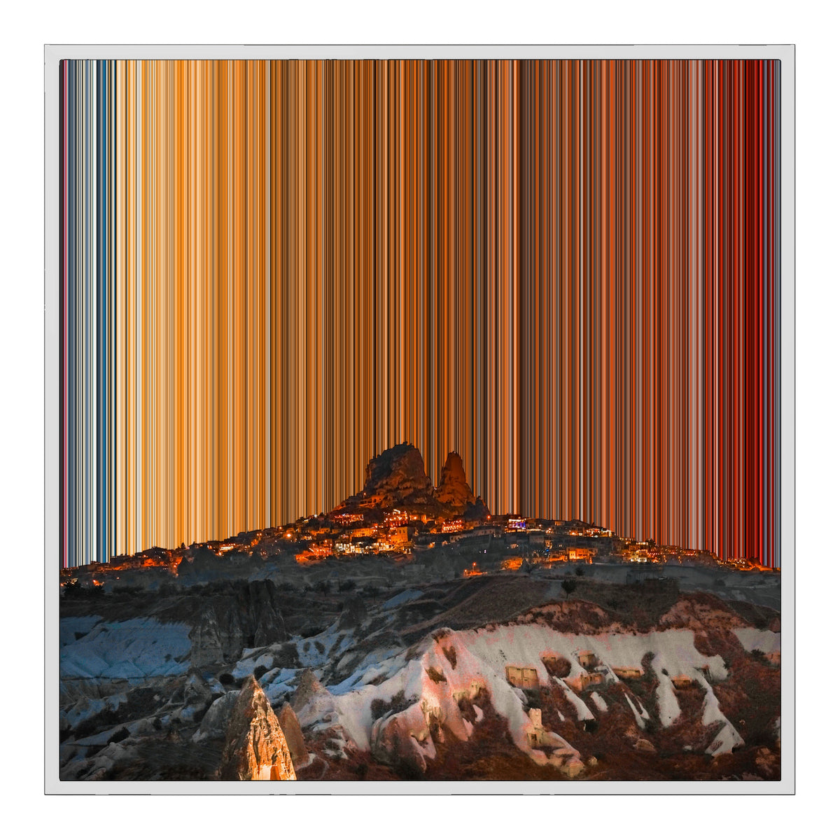 Inramad canvastavla, 30×30", vit ram