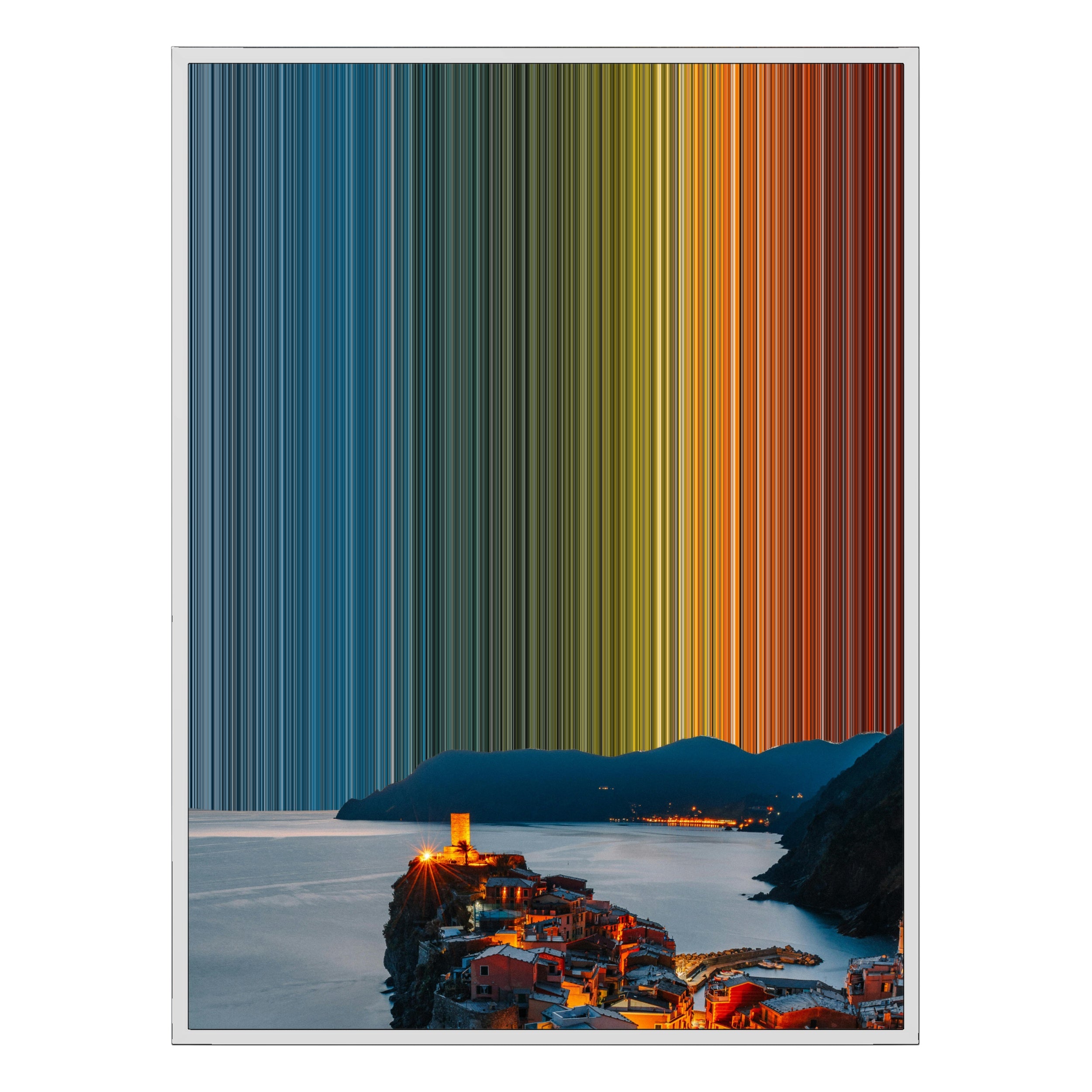 30×38" Framed Canvas - White Frame variant