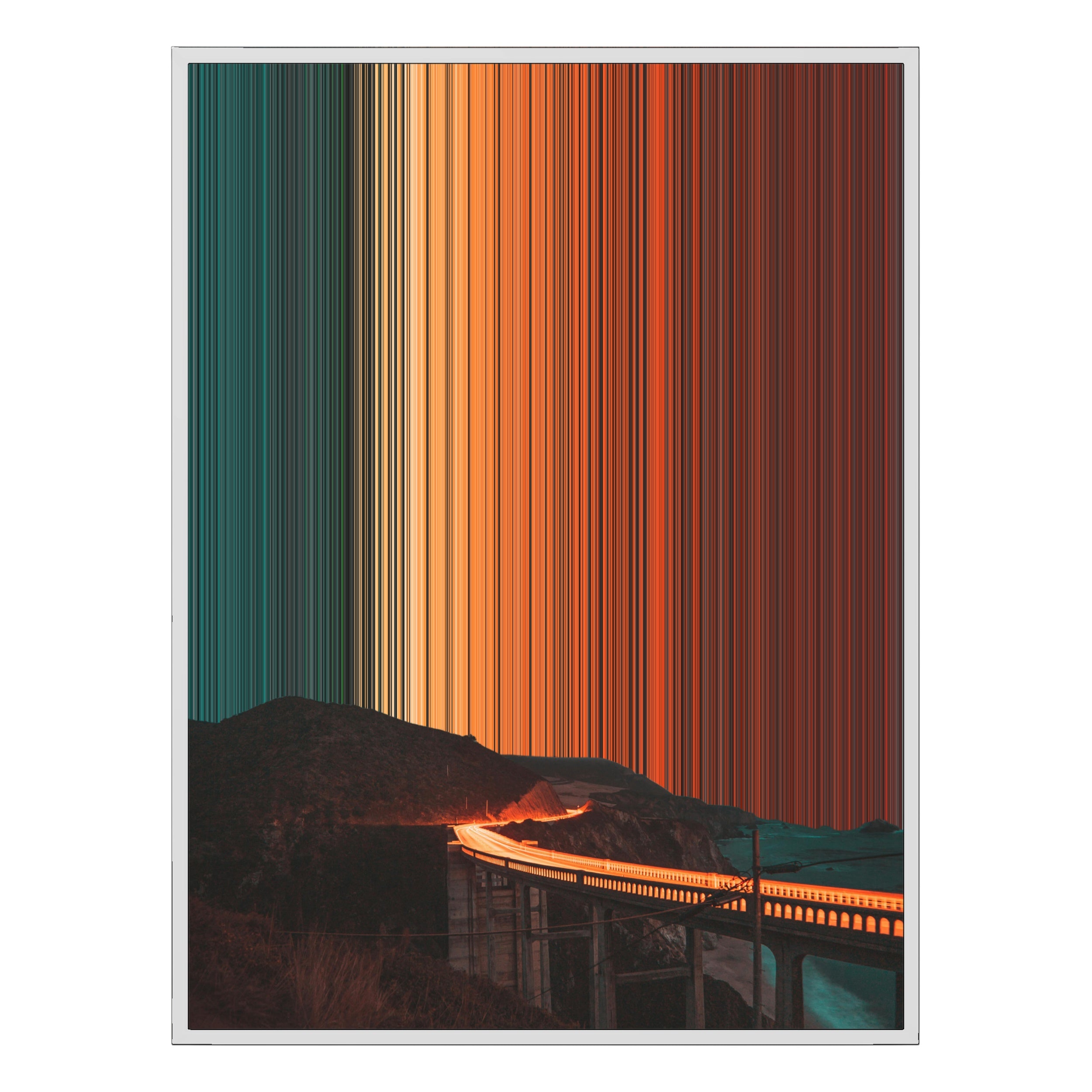 30×38" Framed Canvas - White Frame variant