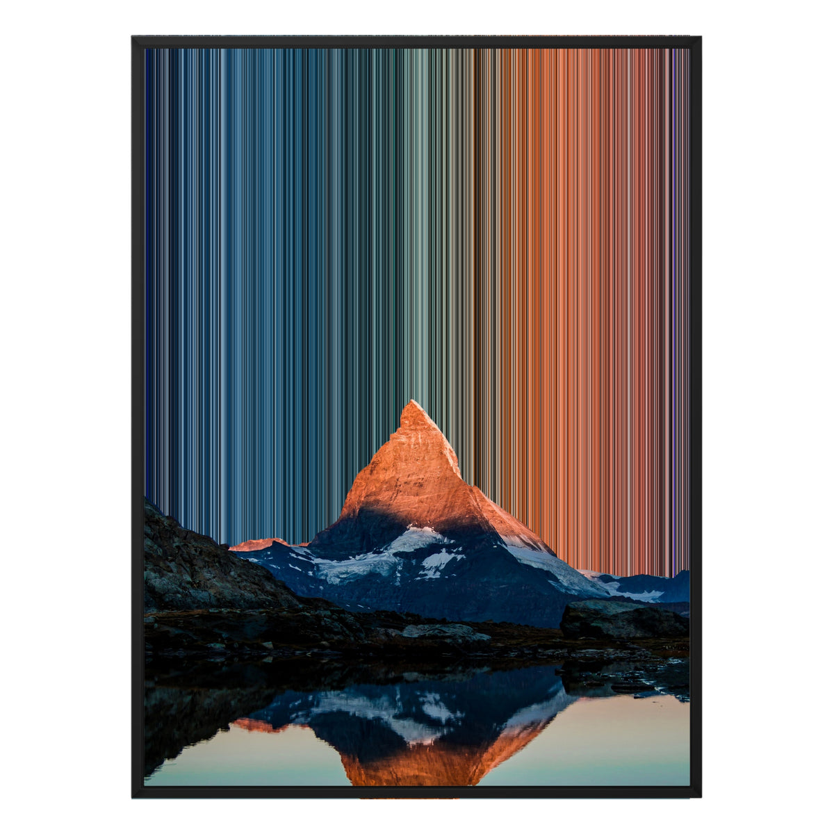 Gerahmtes Leinwandbild im Format 30×40", schwarzer Rahmen