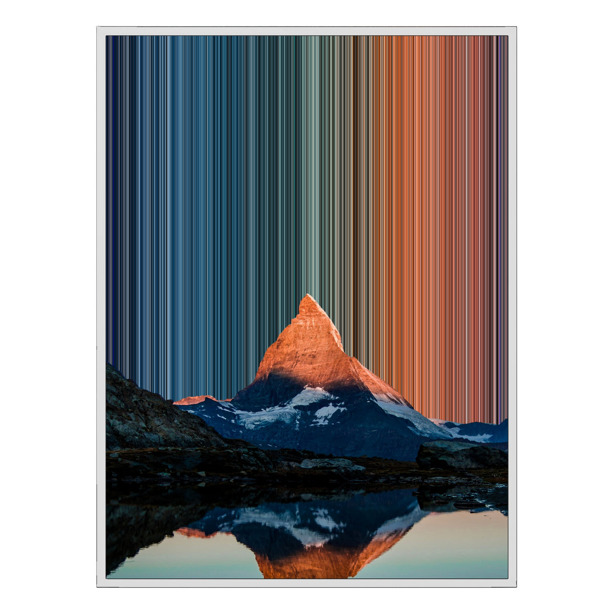 Gerahmtes Leinwandbild im Format 30×40", weißer Rahmen