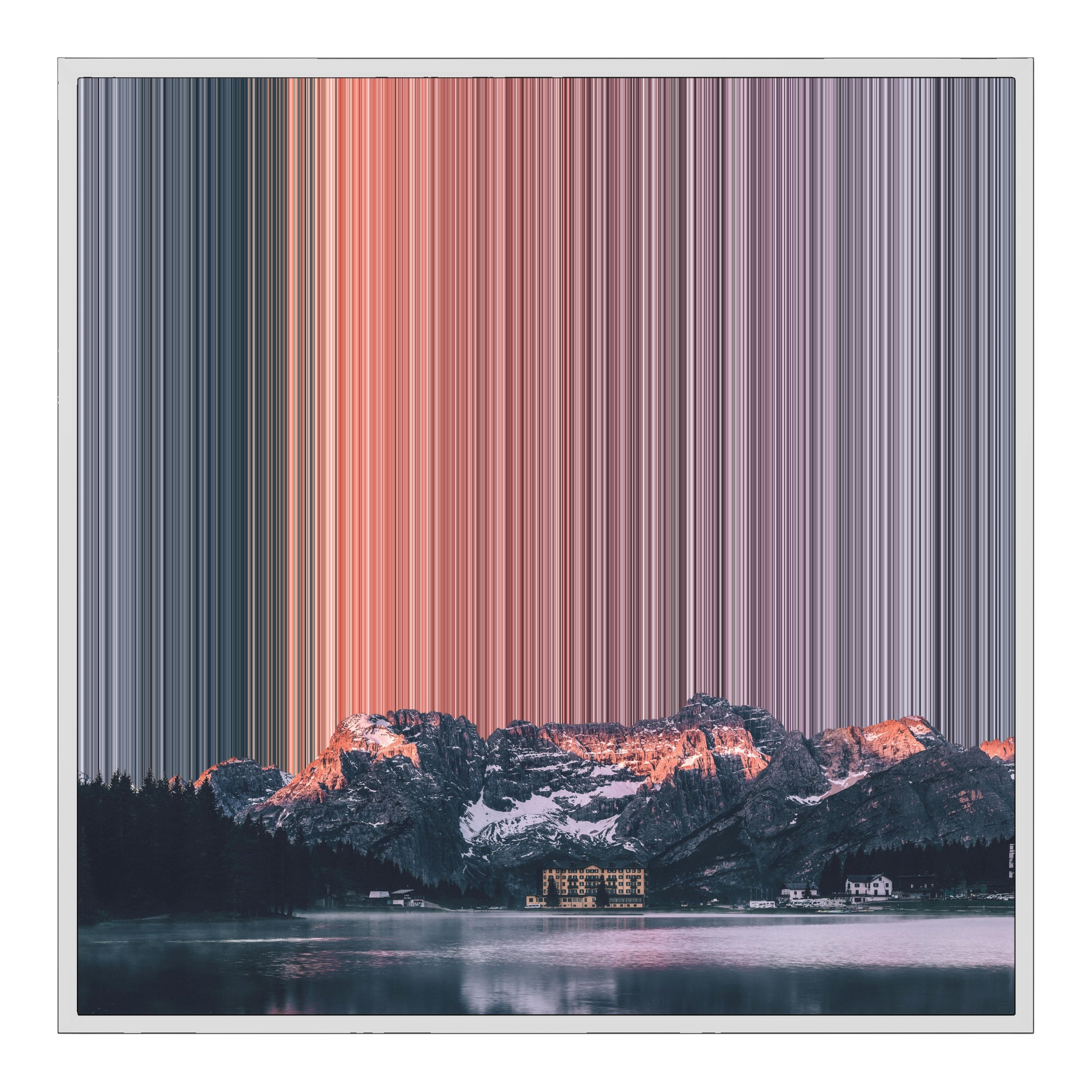 32×32" Framed Canvas - White Frame variant