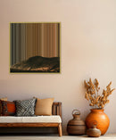 Ocean between ridges under white sky in fall - Lifestyle staging in modern interior - Gradienta