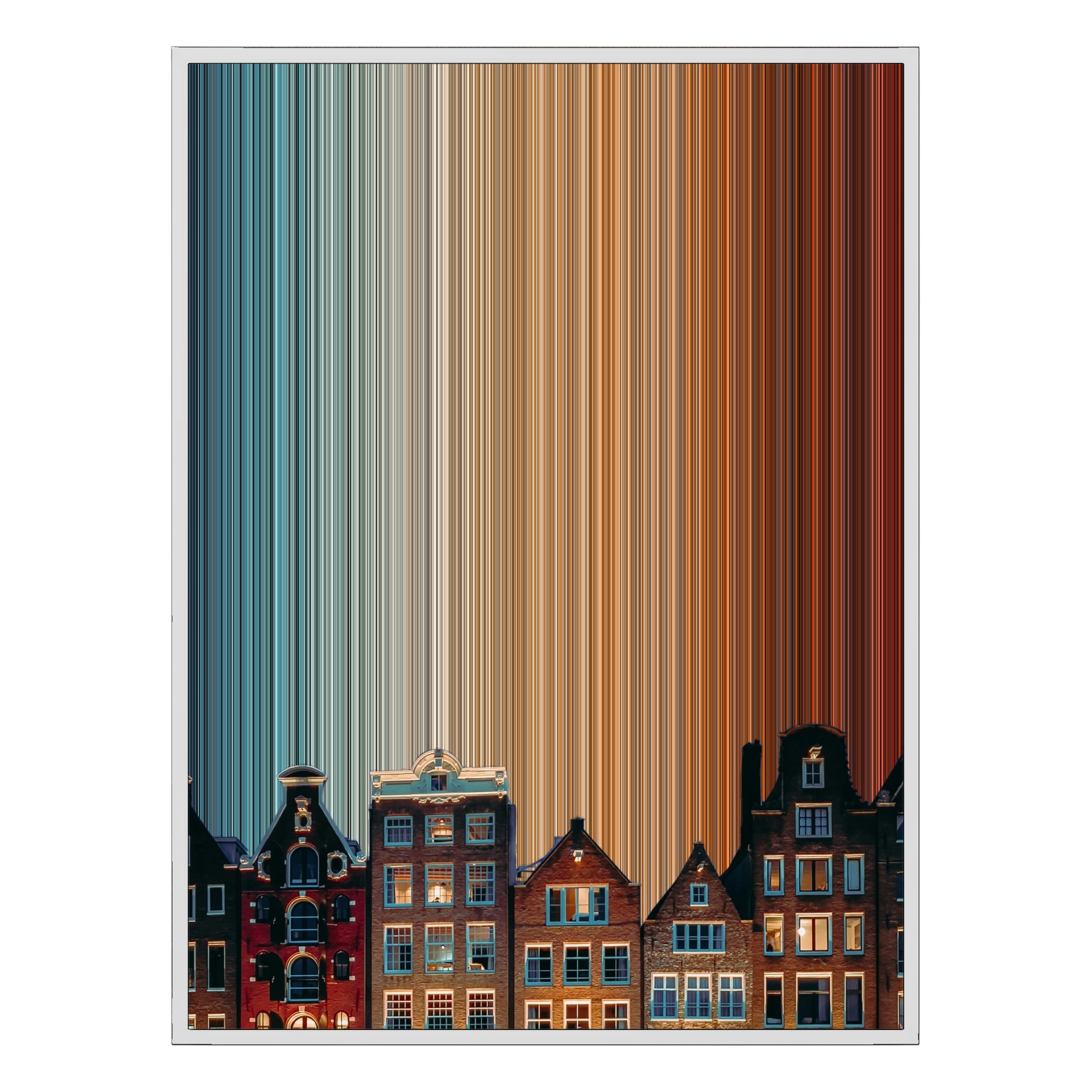 34×38" Framed Canvas - White Frame variant