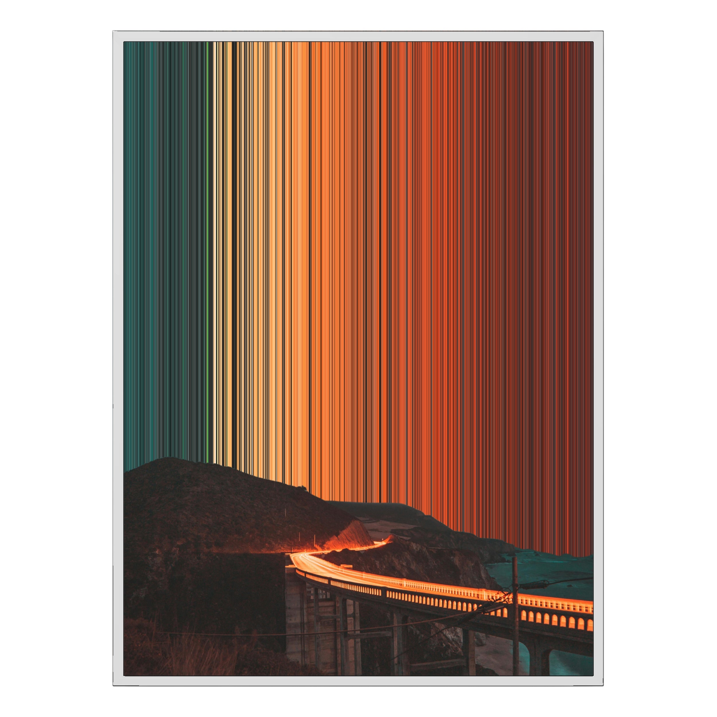 34×38" Framed Canvas - White Frame variant