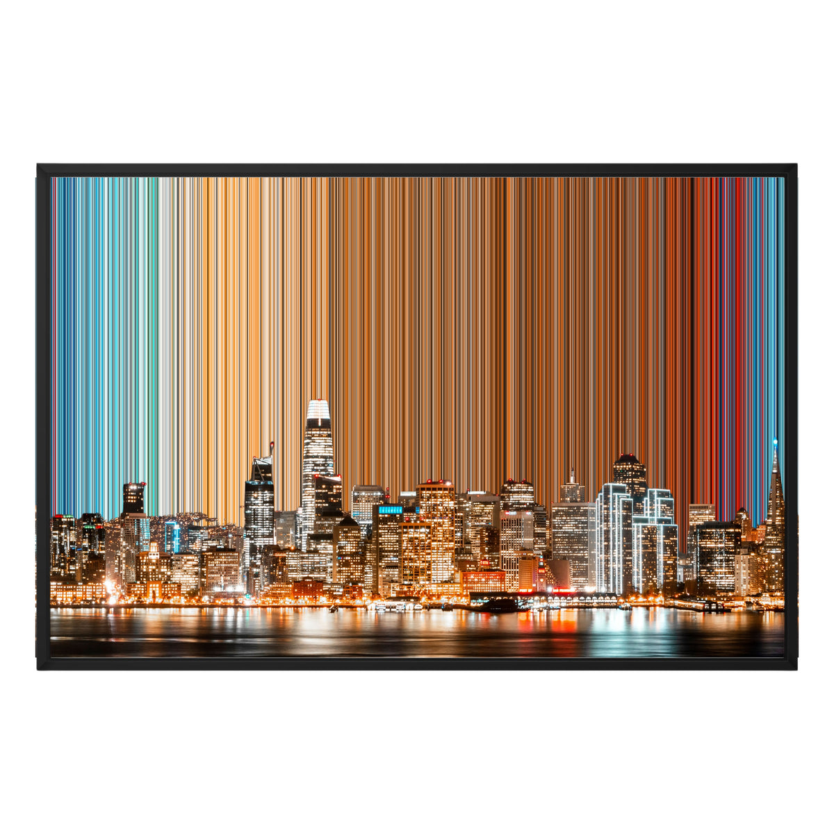 Lerret i klassisk ramme, 36×24", svart ramme