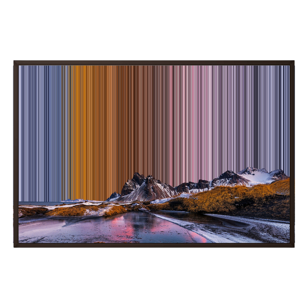 Inramad canvastavla, 36×24", brun ram