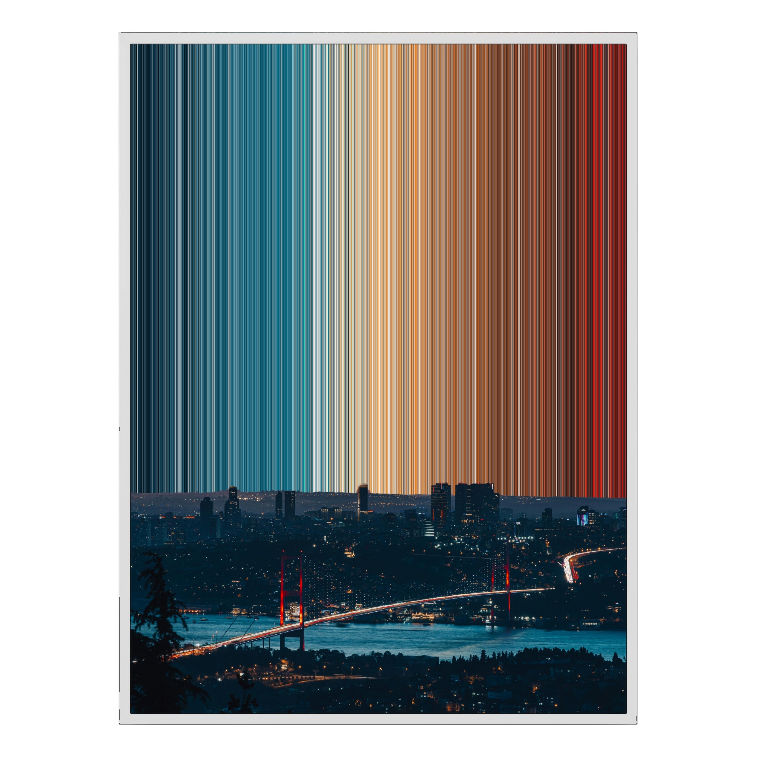 38×38" Framed Canvas - White Frame variant