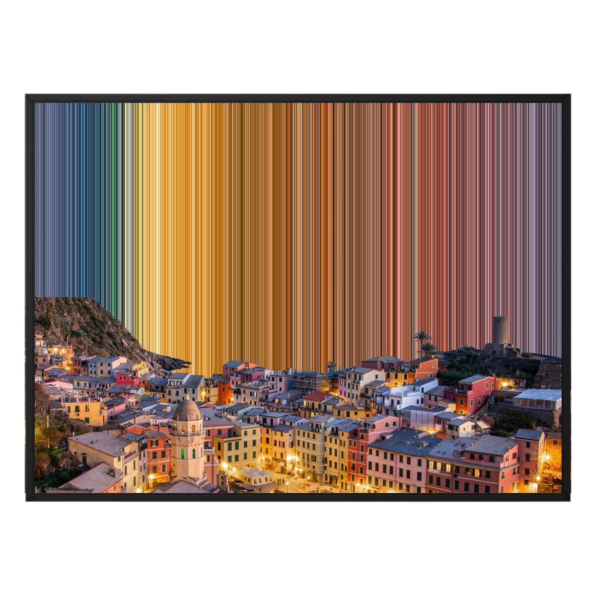 Gerahmtes Leinwandbild im Format 40×30", schwarzer Rahmen