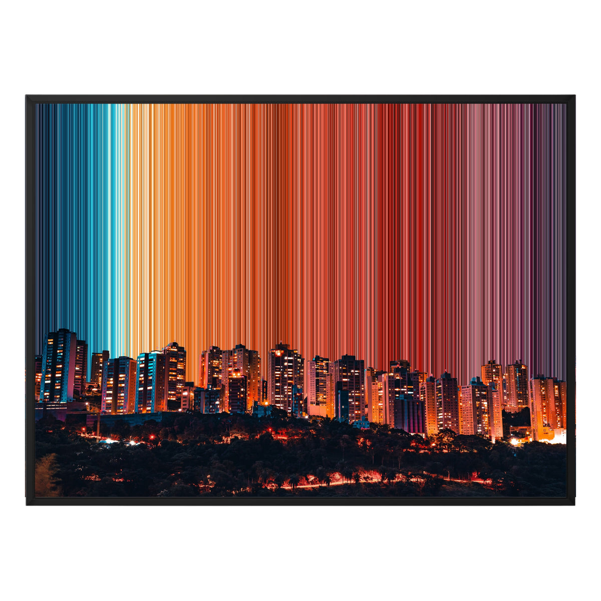 Gerahmtes Leinwandbild im Format 40×30", schwarzer Rahmen