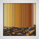 A city at night with lights and buildings - Canvas mockup showing flat artwork detail - Gradienta