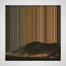 Ocean between ridges under white sky in fall - Canvas mockup showing flat artwork detail - Gradienta