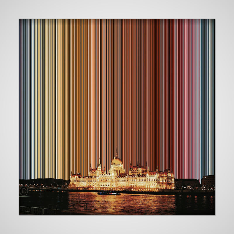 Budapest, Hungary - Canvas mockup showing flat artwork detail - Gradienta