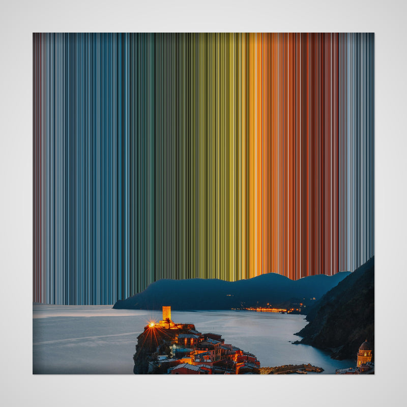 Vernazza, Italy - Canvas mockup showing flat artwork detail - Gradienta