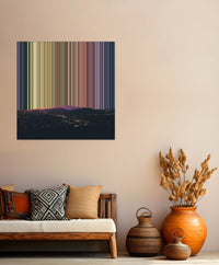 Mountains and City Lights at Dusk - Lifestyle staging in modern interior - Gradienta