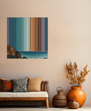 Clear Blue Sky over a Rocky Coast - Lifestyle staging in modern interior - Gradienta