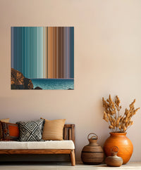 Clear Blue Sky over a Rocky Coast - Lifestyle staging in modern interior - Gradienta