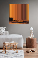 Stunning Sunset Over Ocean Waves at Beach - Lifestyle staging in modern interior - Gradienta