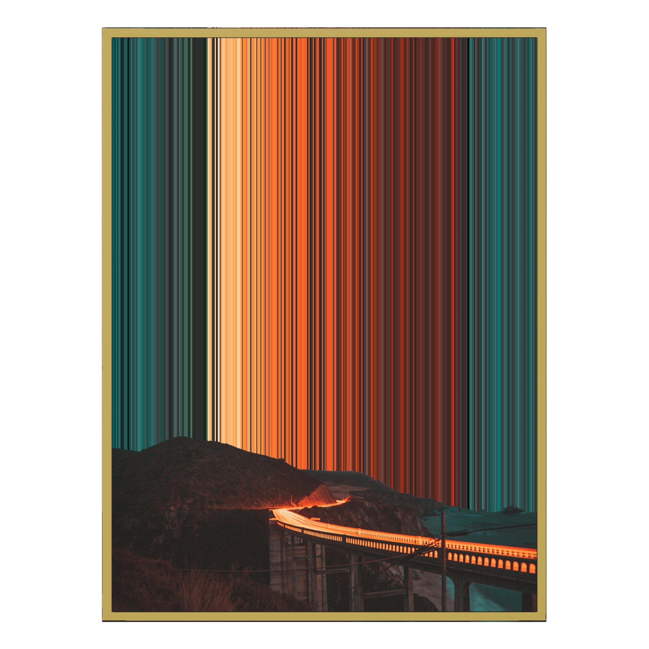 12×20" Metallic Float Frame Canvas - Gold Frame variant