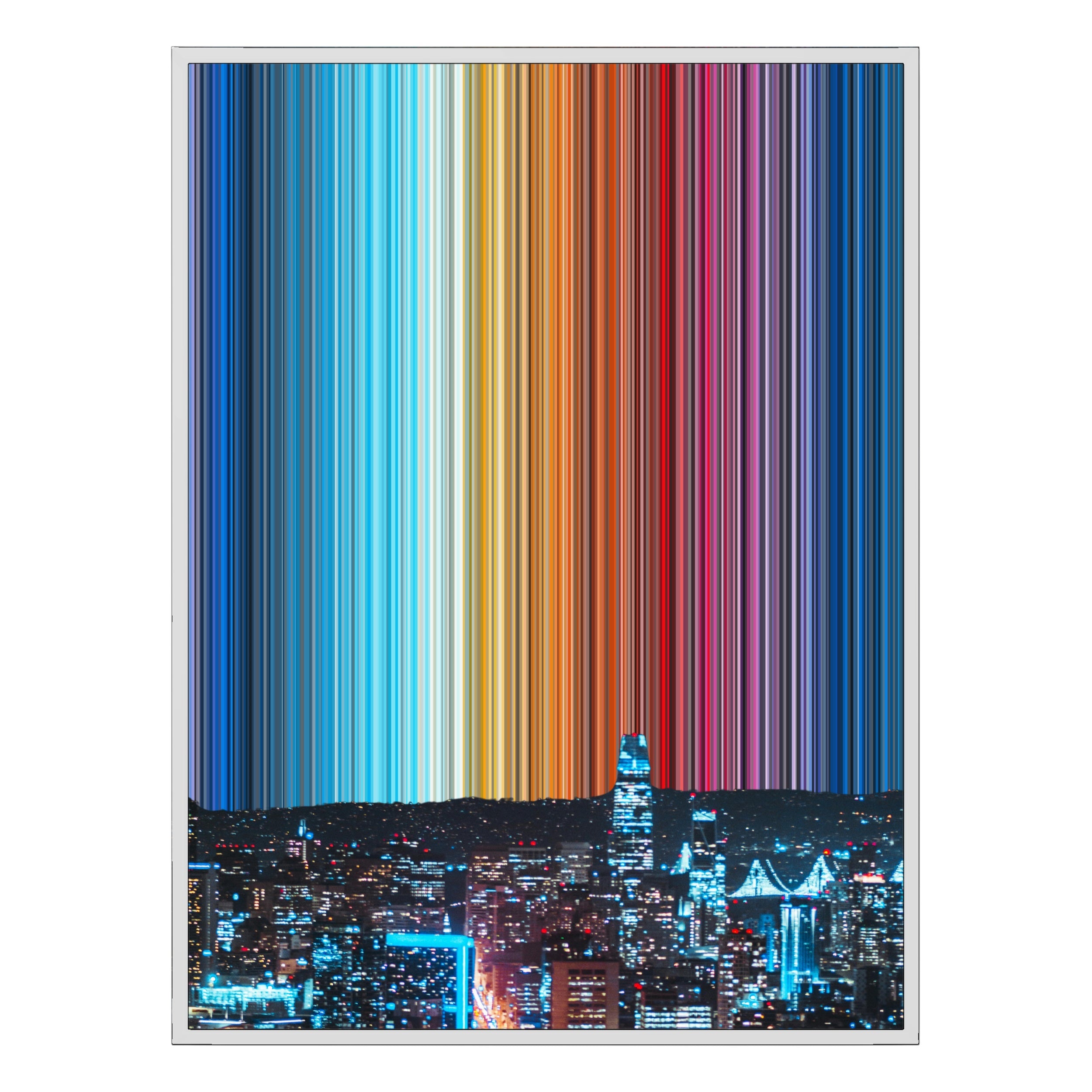 12×20" Metallic Float Frame Canvas - White Frame variant