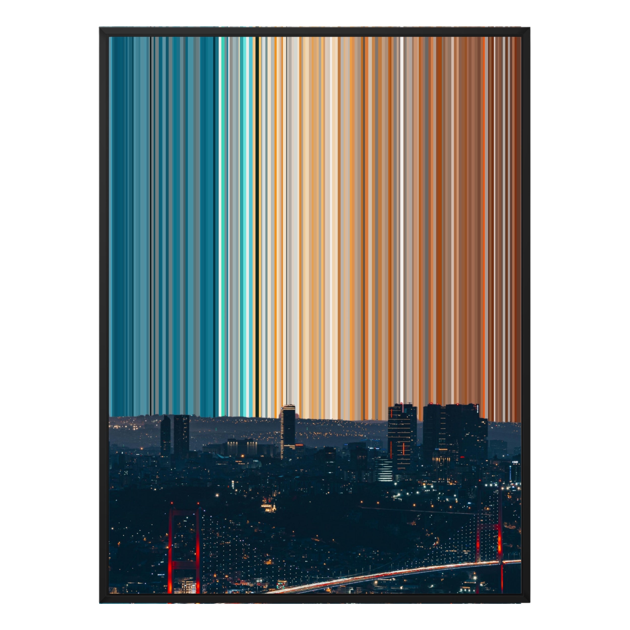 14×8" Metallic Float Frame Canvas - Black Frame variant