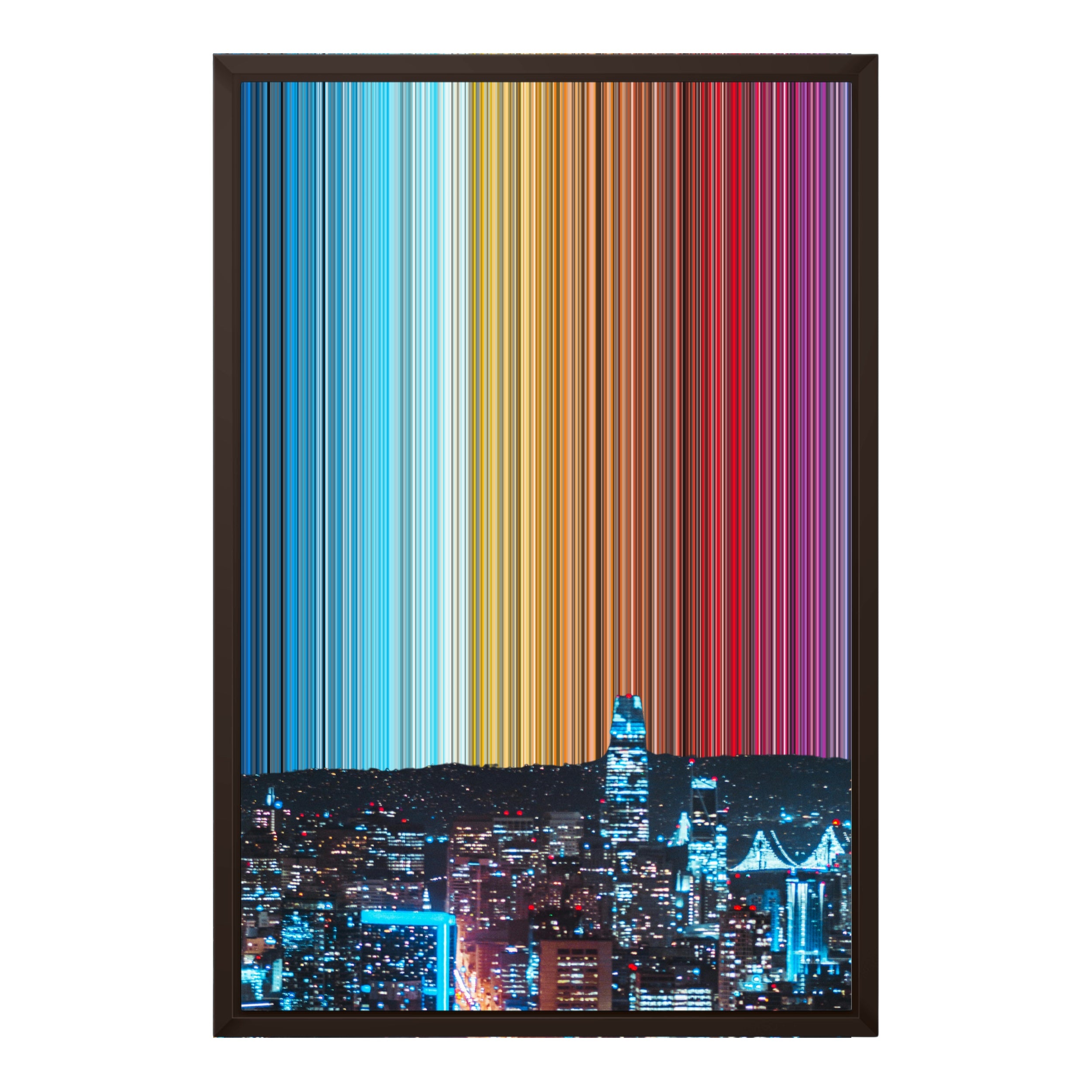 18×22" Metallic Float Frame Canvas - Brown Frame variant