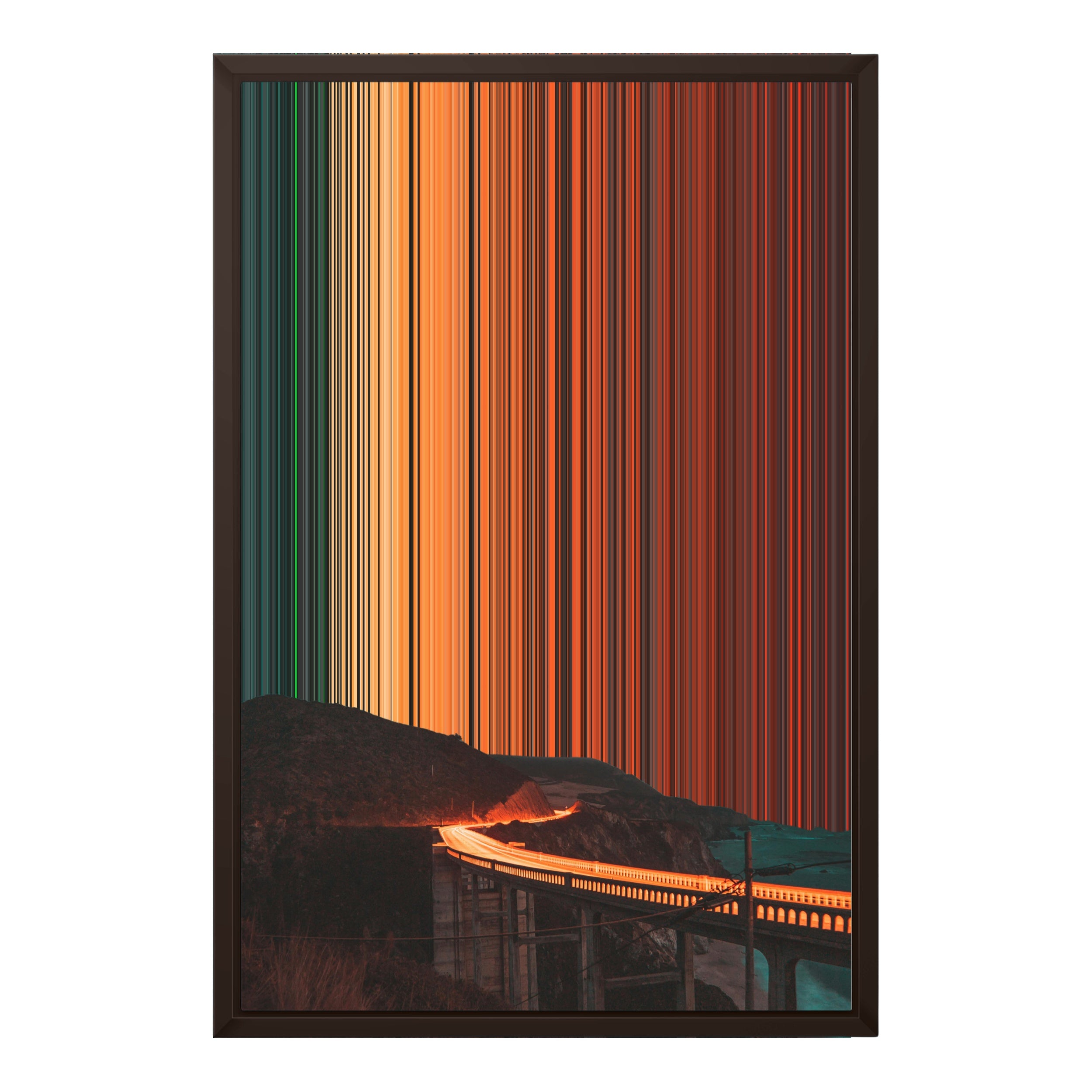 18×22" Metallic Float Frame Canvas - Brown Frame variant