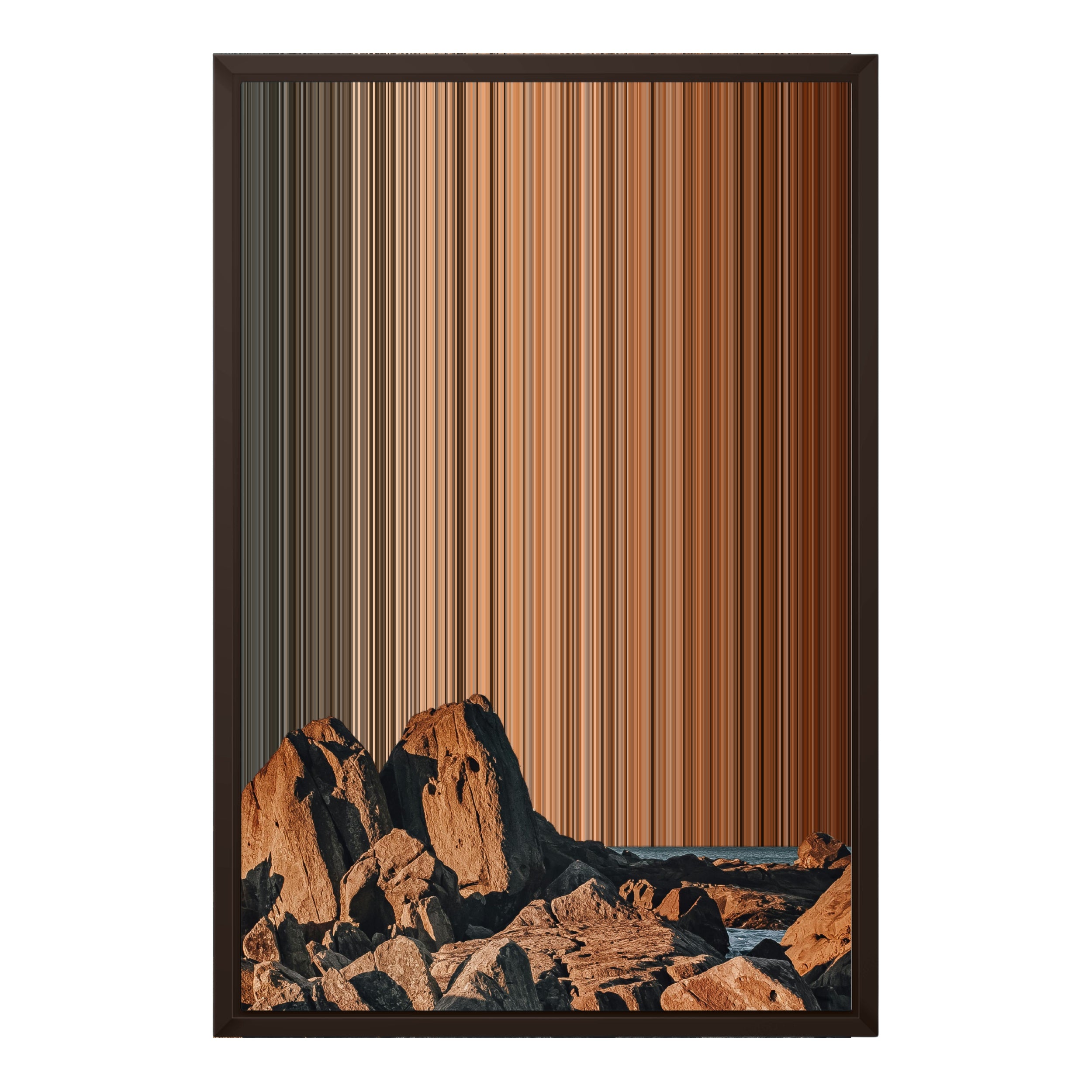 18×22" Metallic Float Frame Canvas - Brown Frame variant