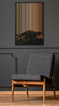 Mountain At Night Under A Starry Sky - Lifestyle staging in modern interior - Gradienta