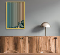 Rocks on Seashore under Cloudy Sky - Lifestyle staging in modern interior - Gradienta