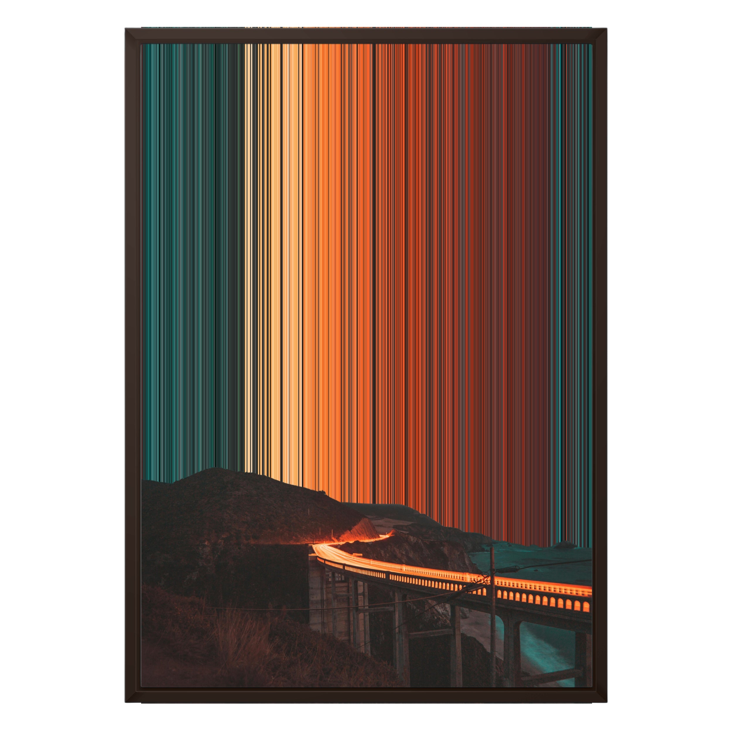 18×26" Metallic Float Frame Canvas - Brown Frame variant