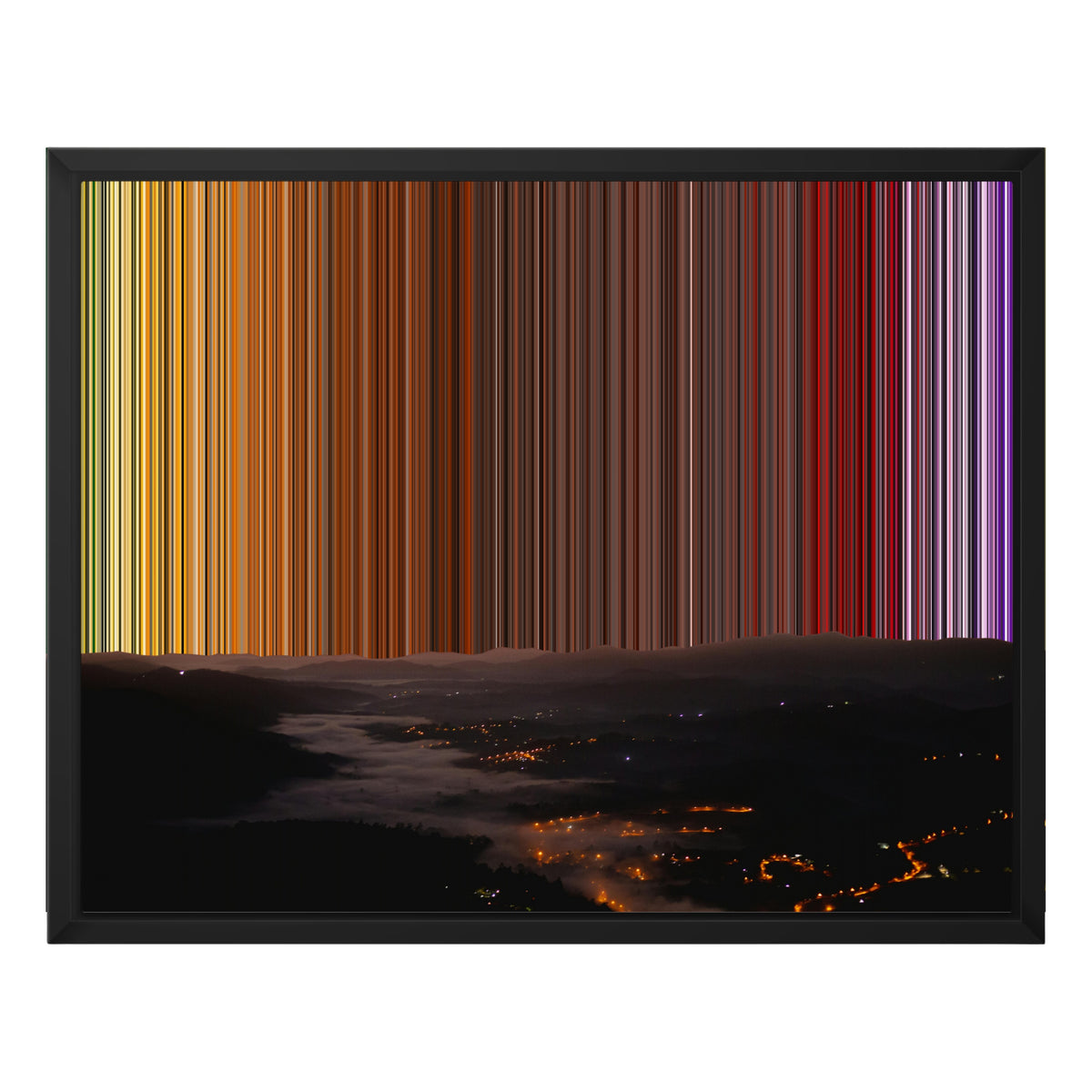 Toile en caisse américaine, format 20×16", cadre noir