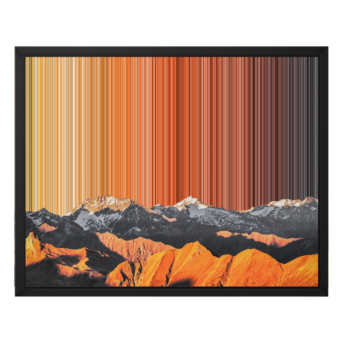 Toile en caisse américaine, format 20×16", cadre noir