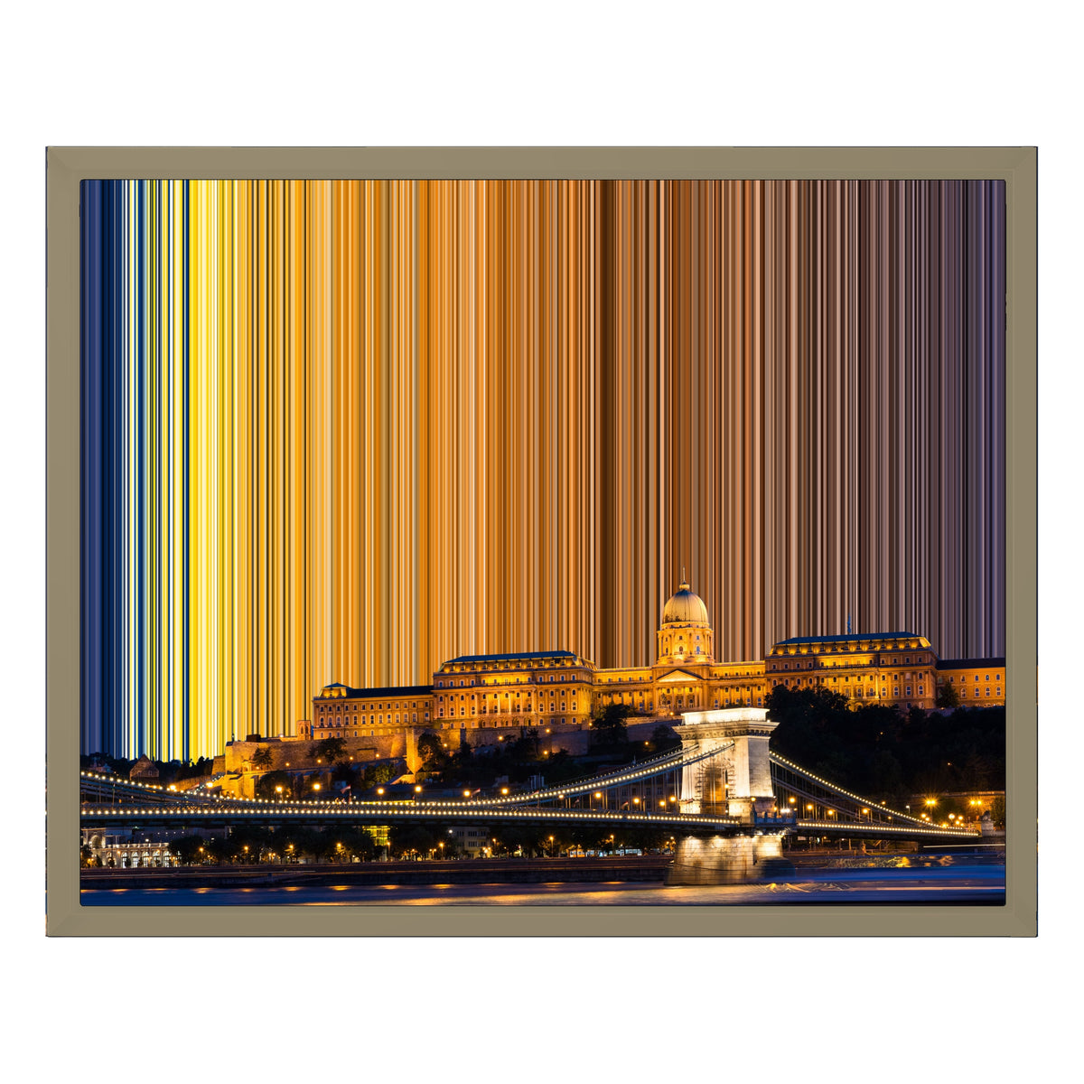 Lienzo con marco flotante, 20×16", marco de madera natural