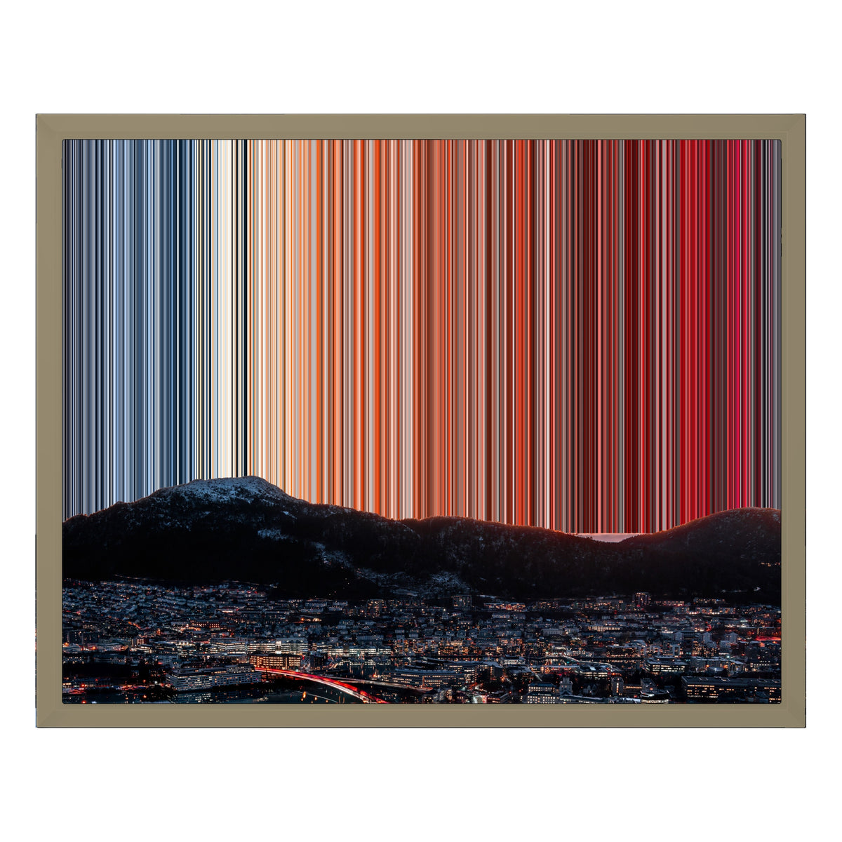 Lienzo con marco flotante, 20×16", marco de madera natural