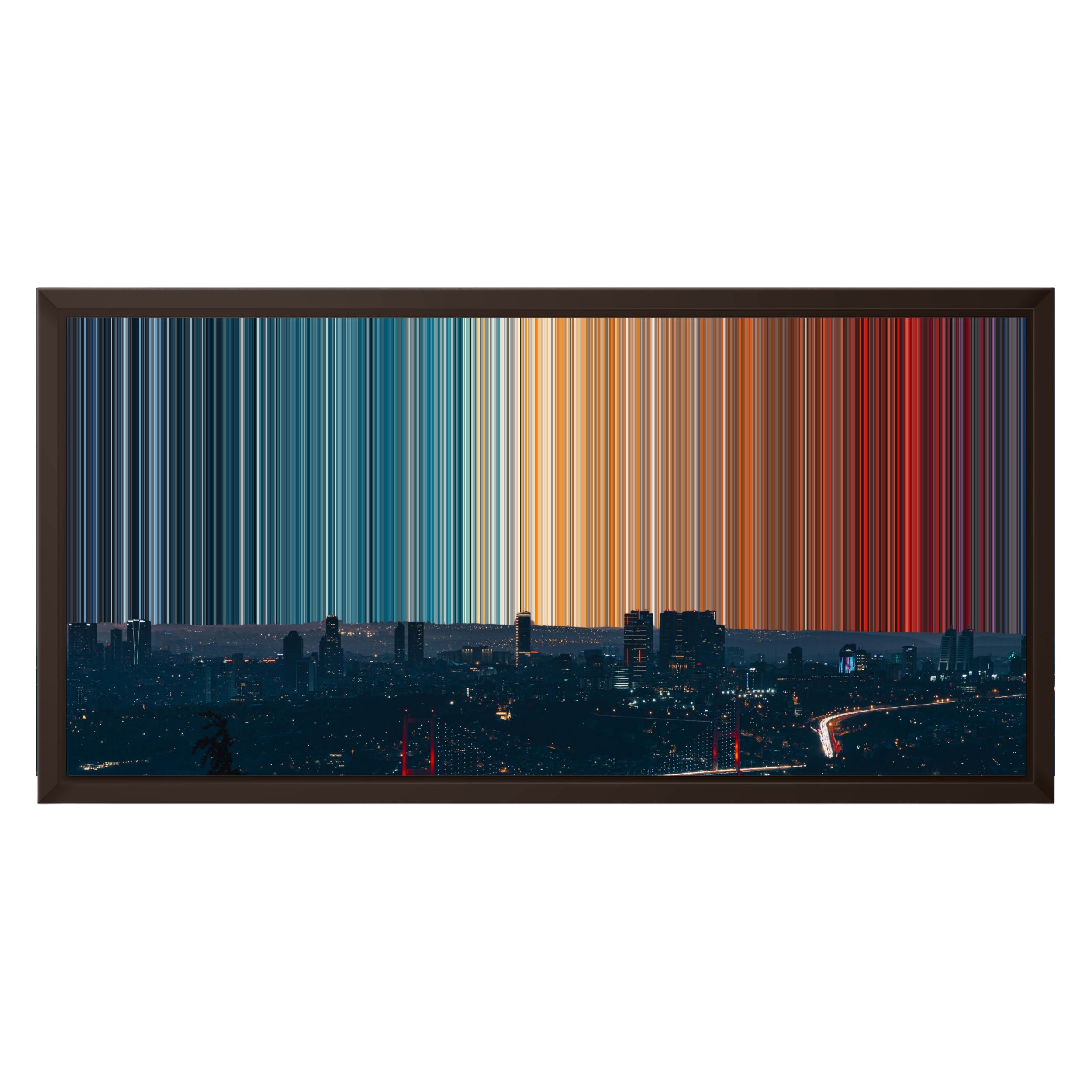 24×12" Metallic Float Frame Canvas - Brown Frame variant