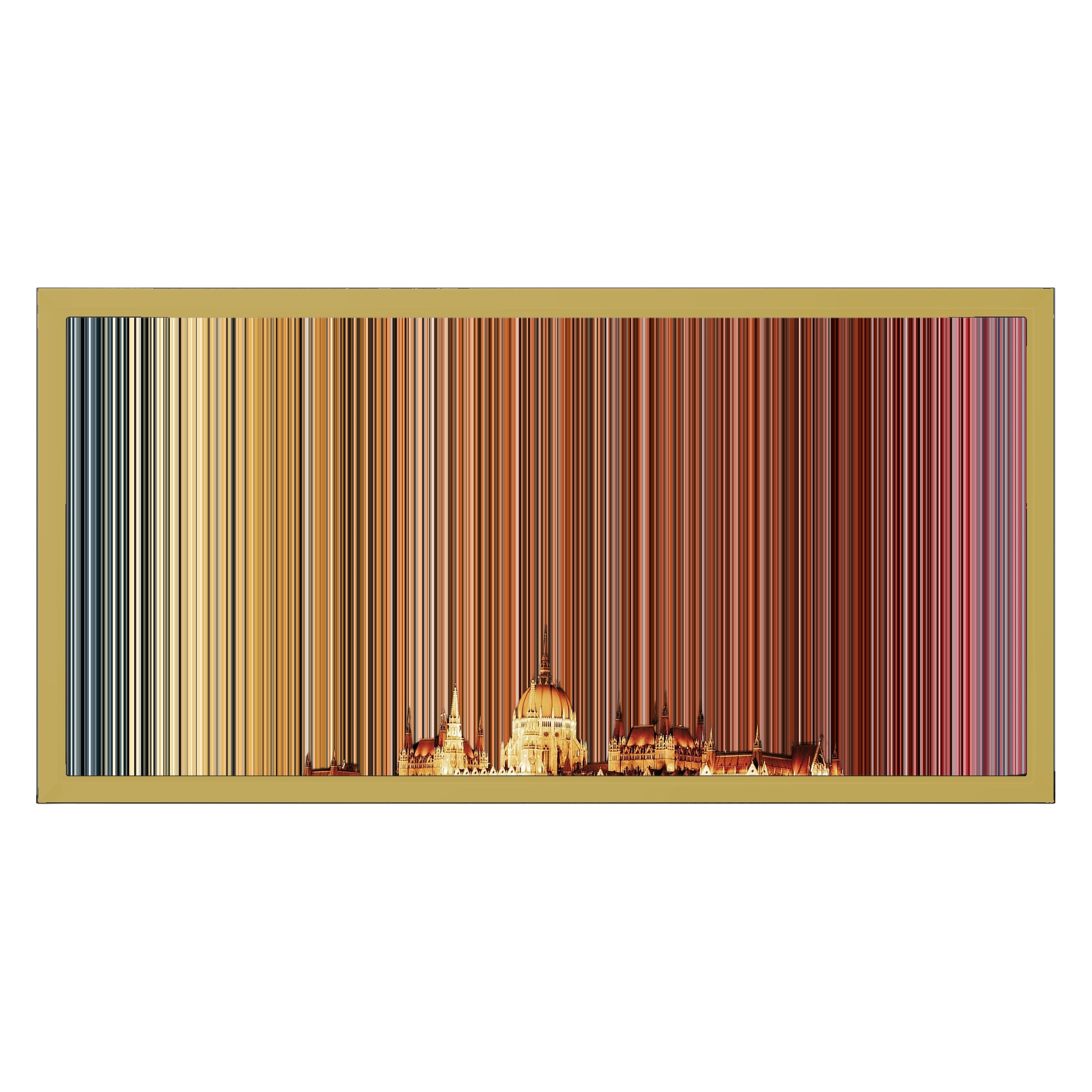 24×12" Metallic Float Frame Canvas - Gold Frame variant