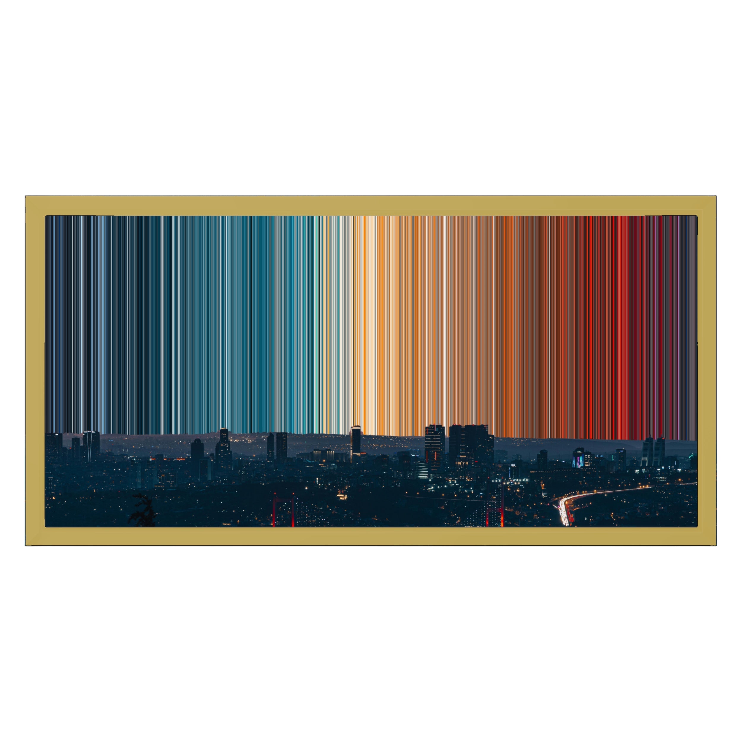 24×12" Metallic Float Frame Canvas - Gold Frame variant