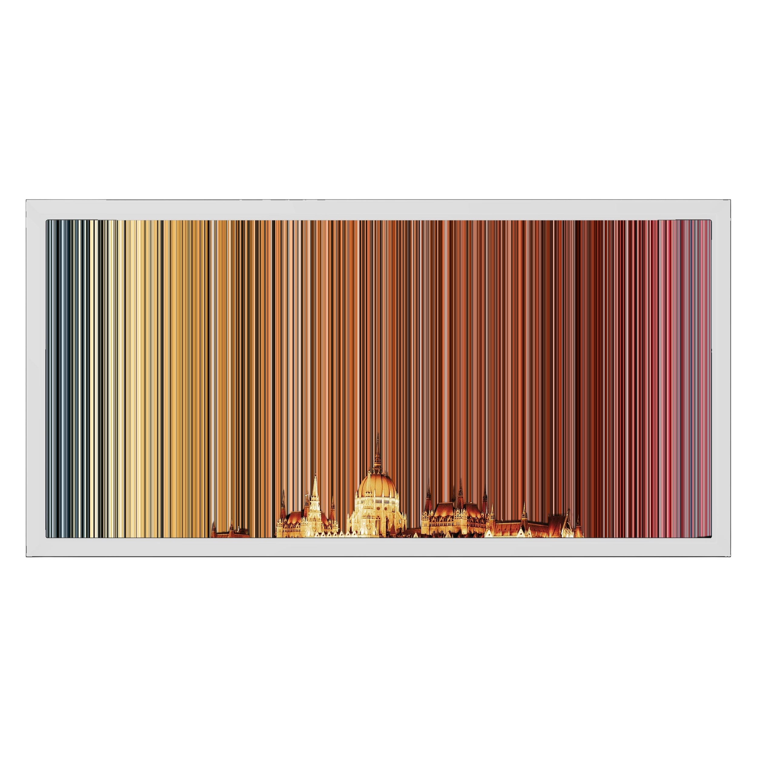 24×12" Metallic Float Frame Canvas - White Frame variant