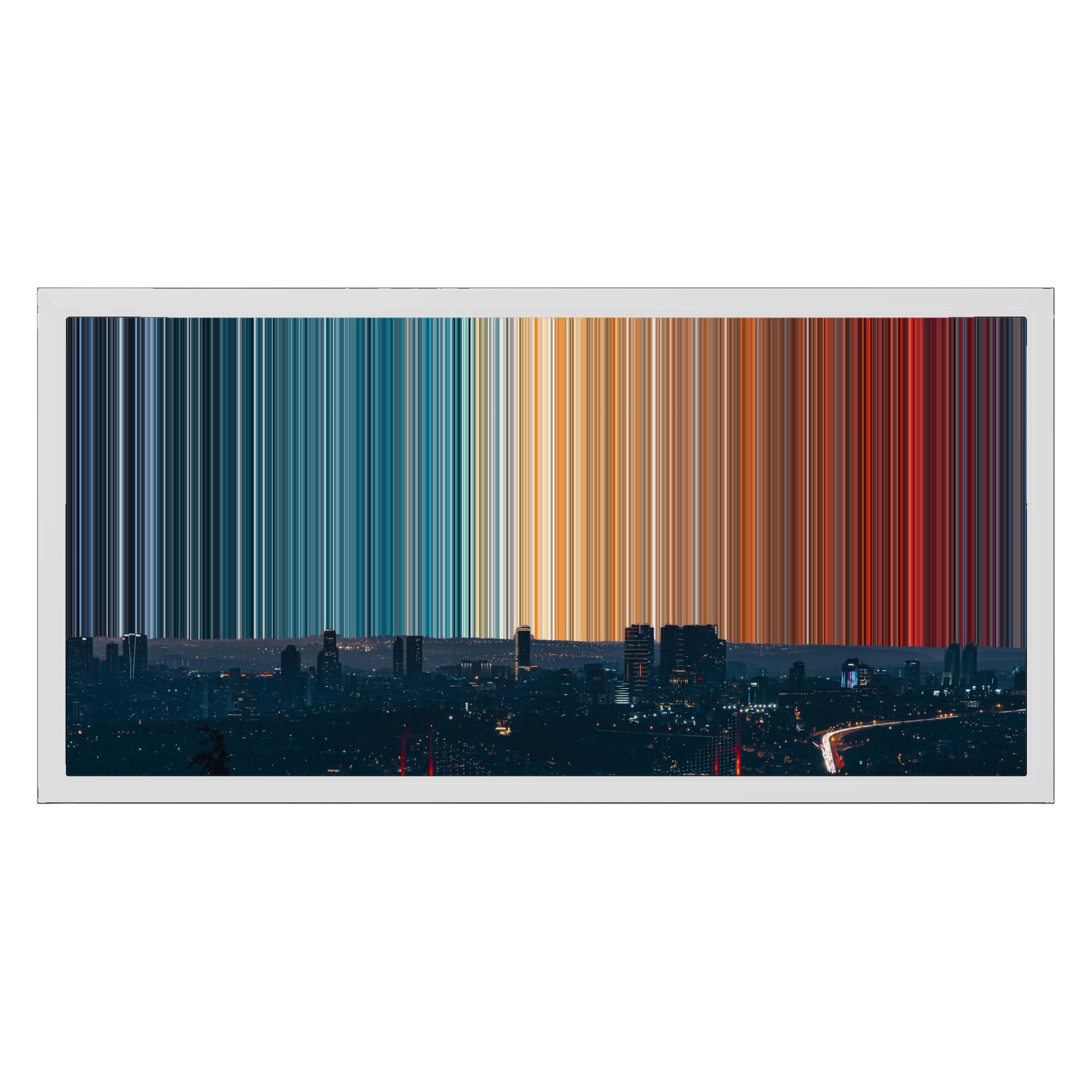 24×12" Metallic Float Frame Canvas - White Frame variant