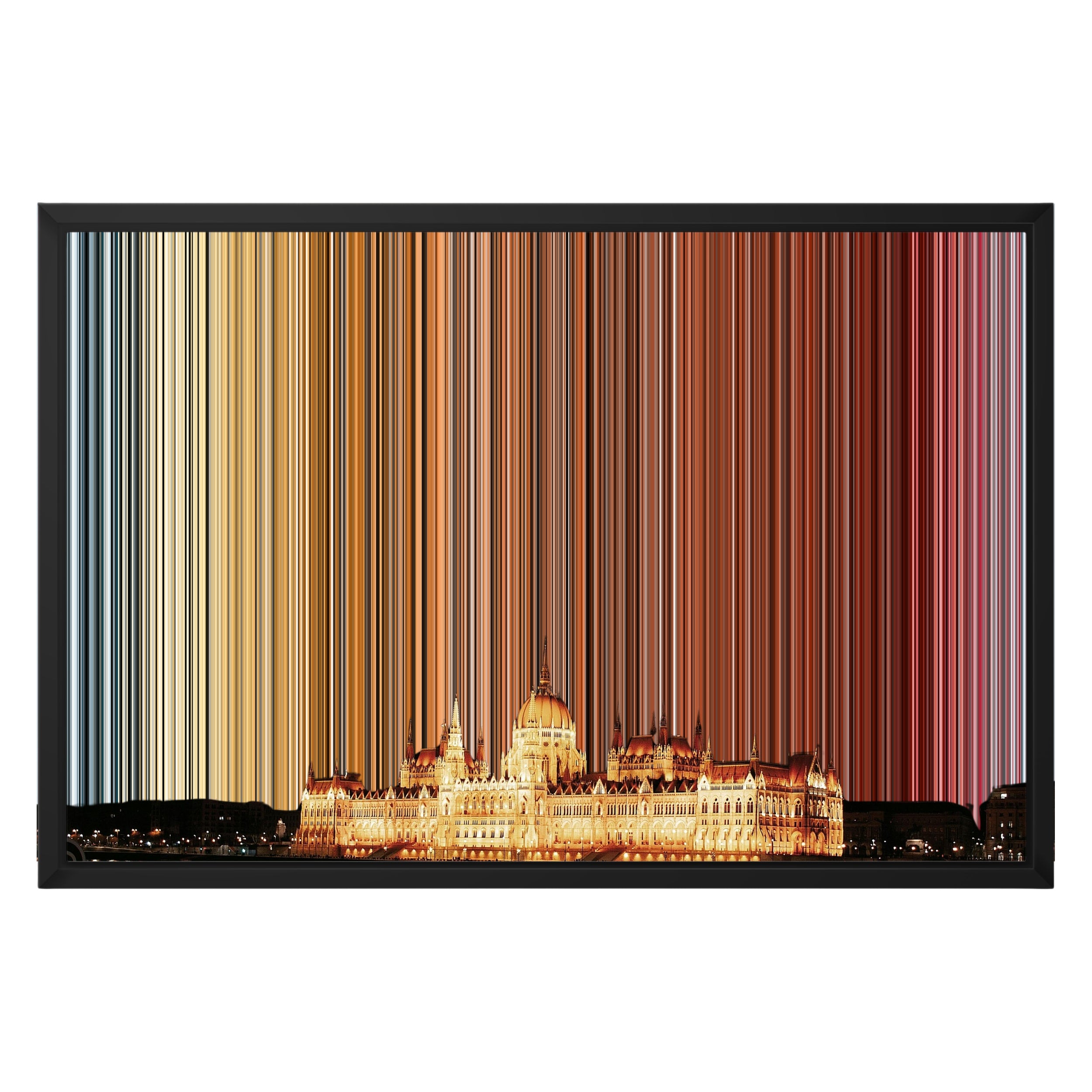 24×16" Metallic Float Frame Canvas - Black Frame variant