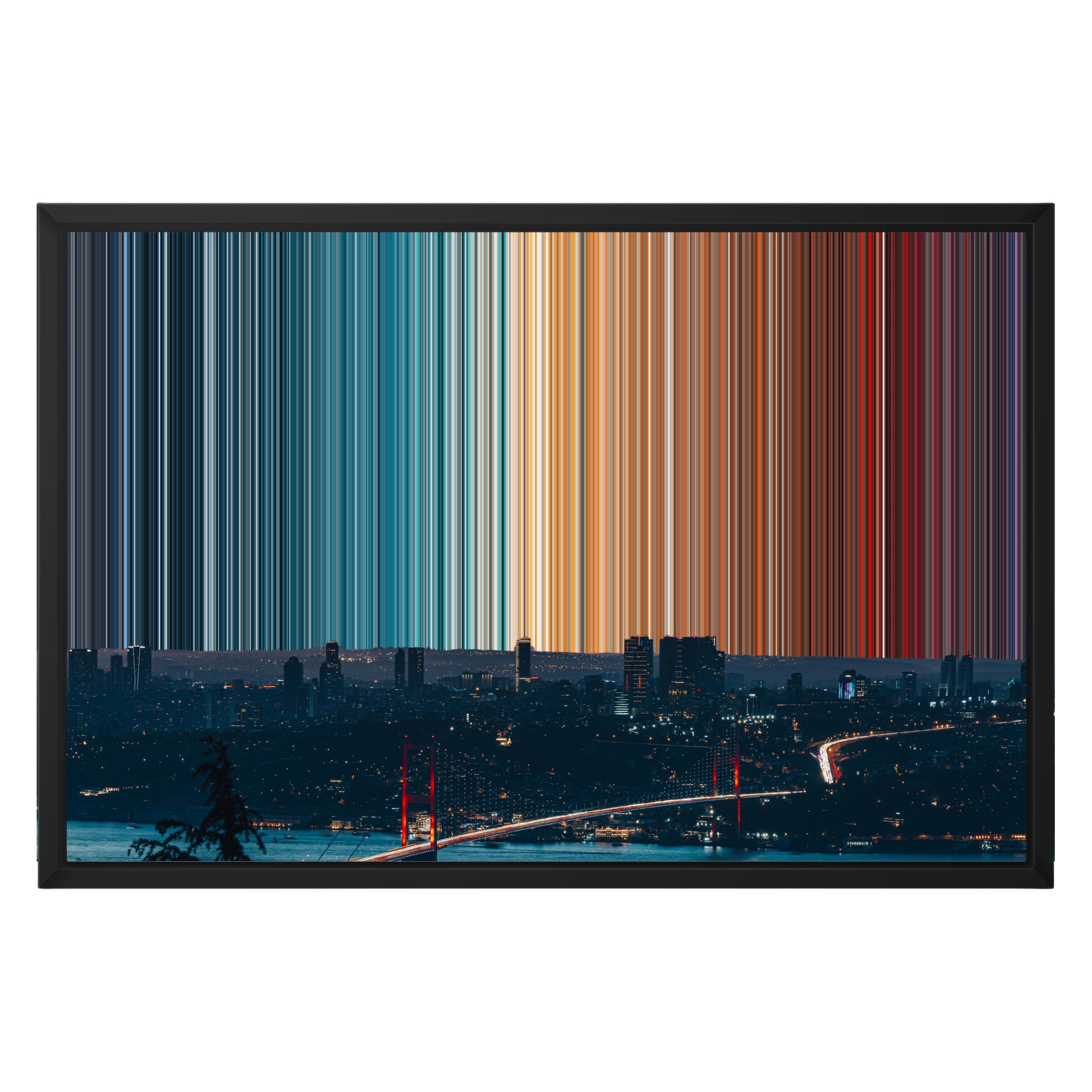 24×16" Metallic Float Frame Canvas - Black Frame variant