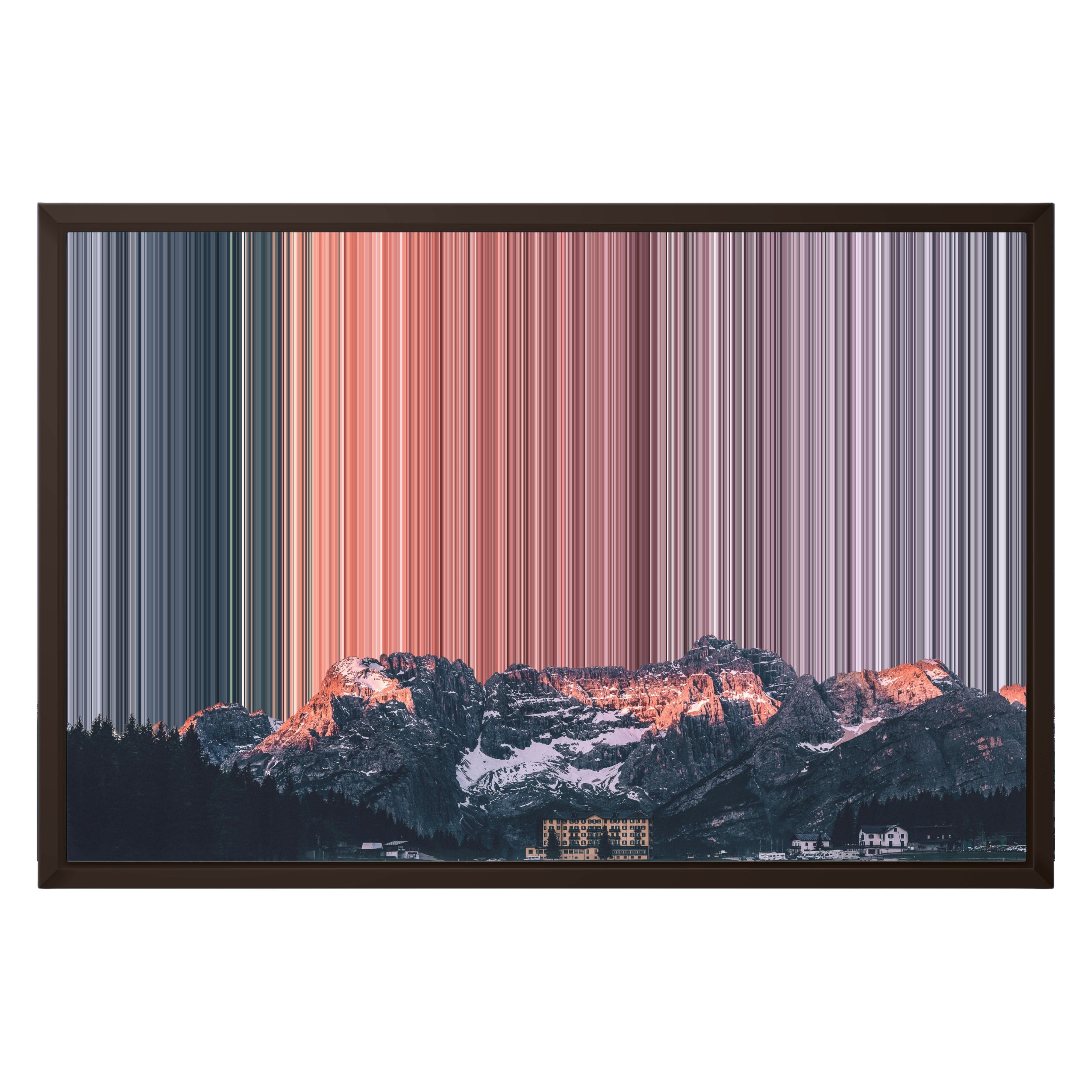 24×16" Metallic Float Frame Canvas - Brown Frame variant