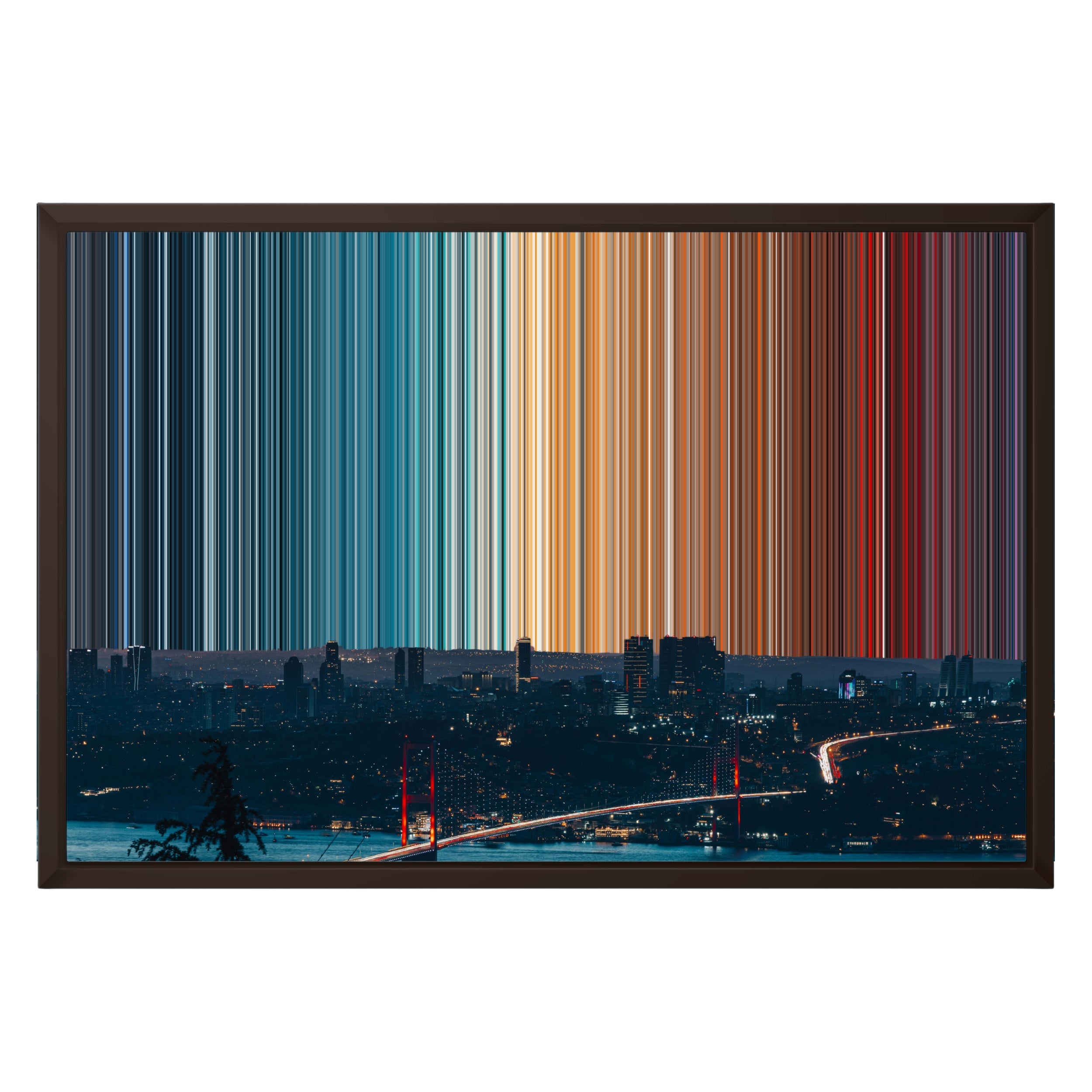 24×16" Metallic Float Frame Canvas - Brown Frame variant