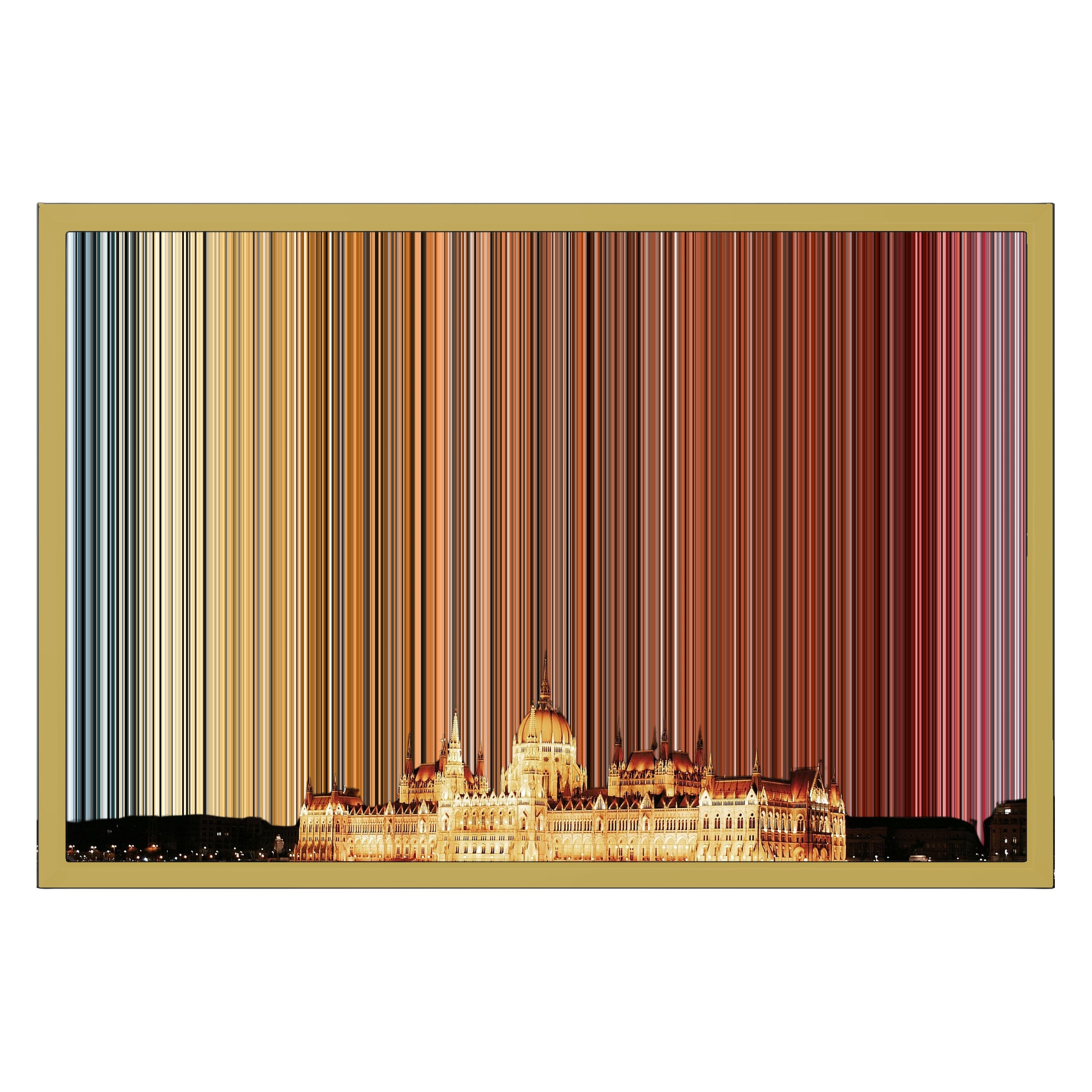 24×16" Metallic Float Frame Canvas - Gold Frame variant
