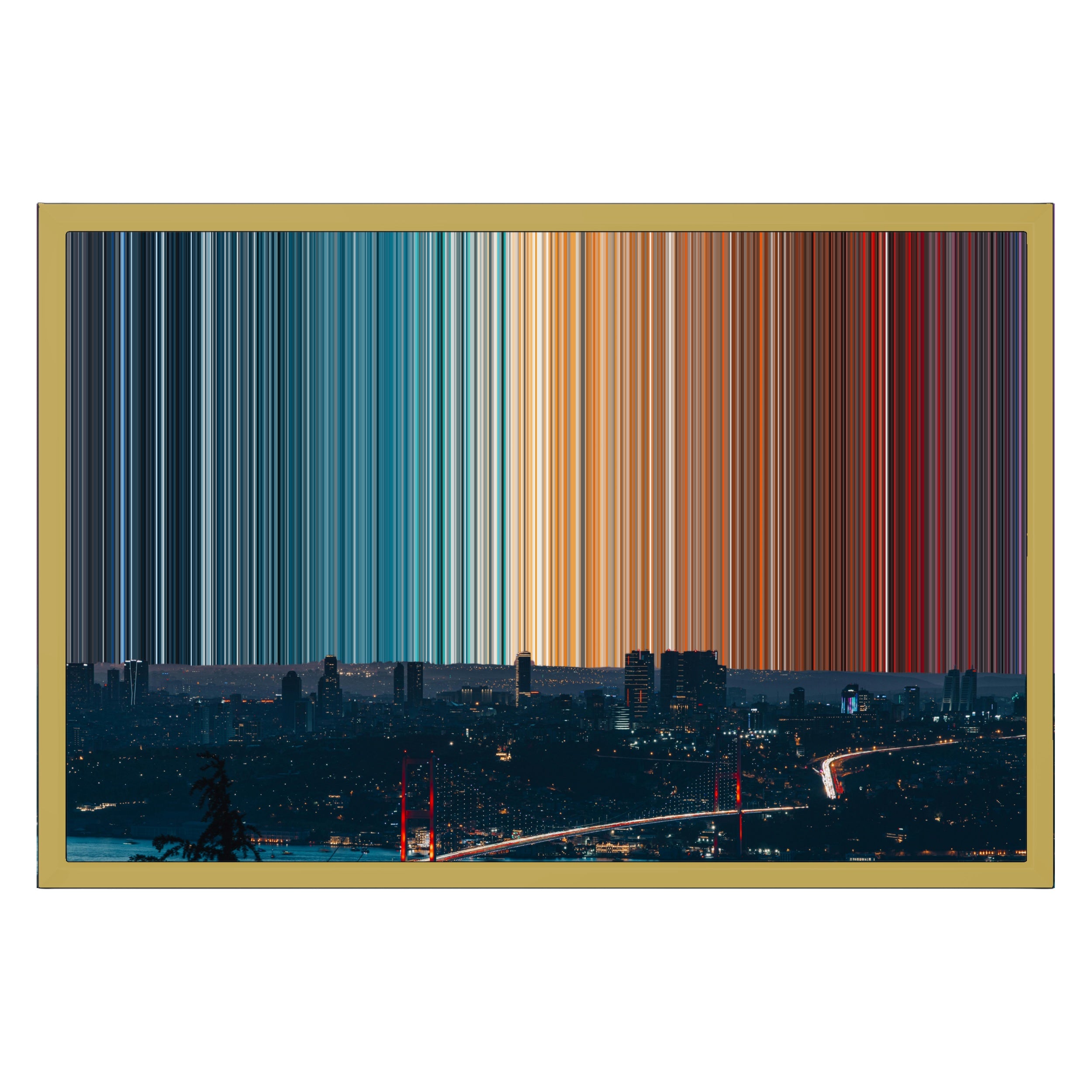 24×16" Metallic Float Frame Canvas - Gold Frame variant