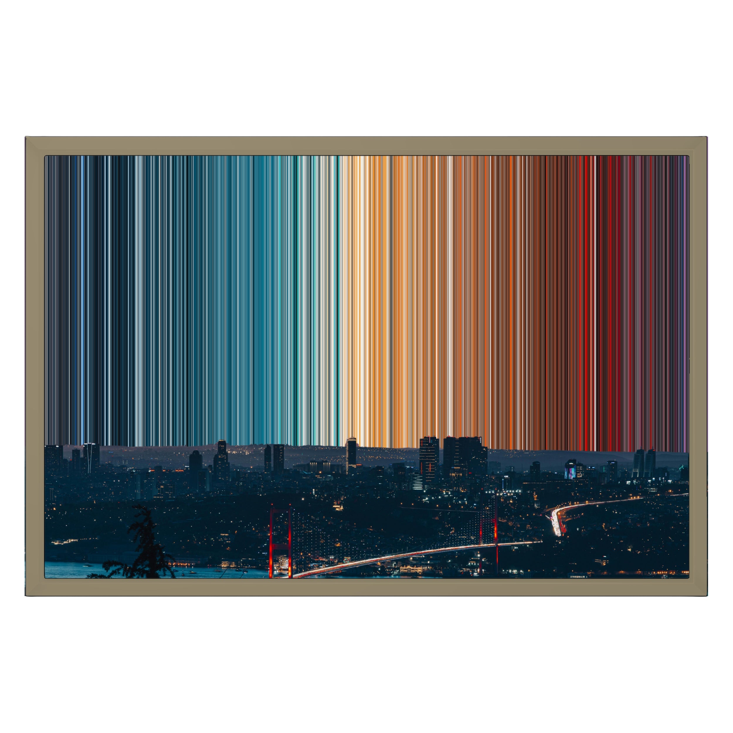 24×16" Metallic Float Frame Canvas - Natural Frame variant