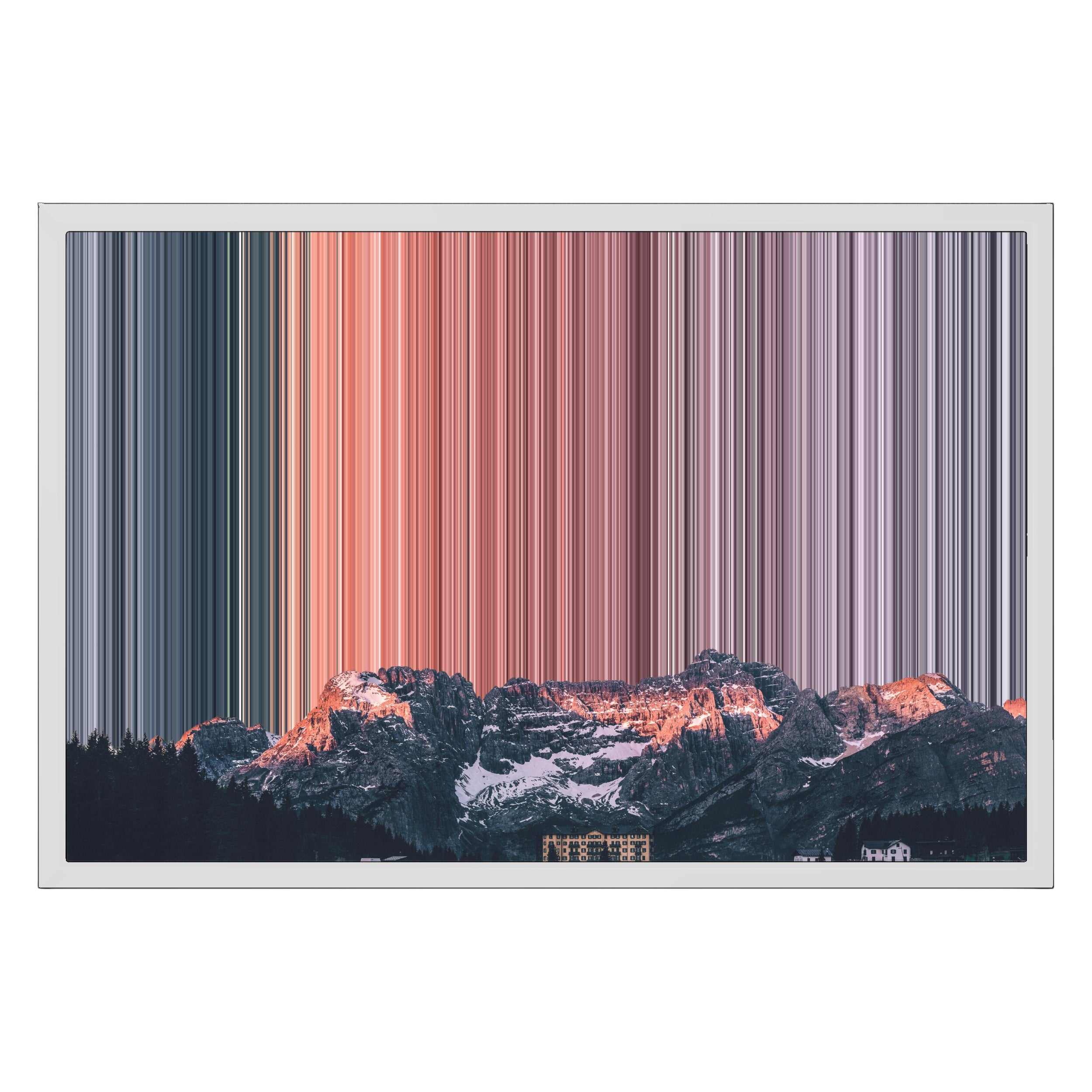 24×16" Metallic Float Frame Canvas - White Frame variant